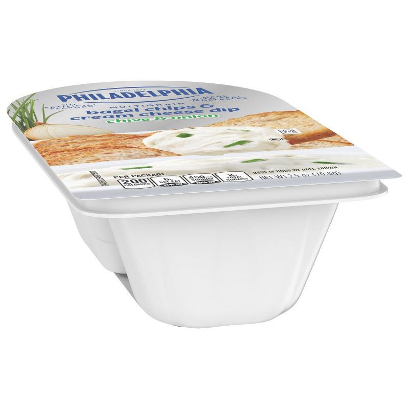 slide 4 of 8, Philadelphia Multigrain Bagel Chips & Chive & Onion Cream Cheese Dip Snack - 2.5oz, 2.5 oz
