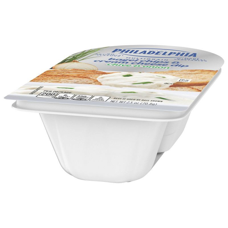 slide 5 of 8, Philadelphia Multigrain Bagel Chips & Chive & Onion Cream Cheese Dip Snack - 2.5oz, 2.5 oz