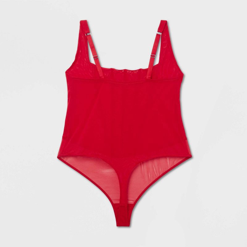slide 5 of 5, Women's Rhinestone Lingerie Bodysuit - Auden™ Red XXL, 1 ct