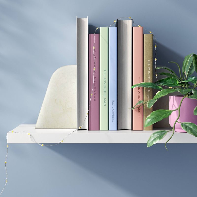 slide 2 of 4, 10.5' 30ct Battery Operated LED Dewdrop Fairy String Lights with Silver Wire - Room Essentials™, 30 ct