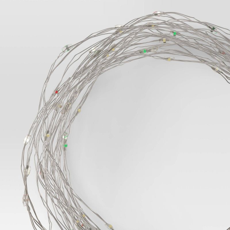 slide 1 of 4, 10.5' 30ct Battery Operated LED Dewdrop Fairy String Lights with Silver Wire - Room Essentials™, 30 ct