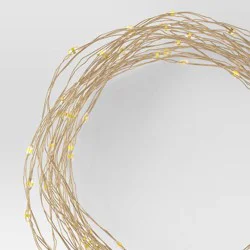 10.5' 30ct Battery Operated Twinkling LED Dewdrop Fairy String Lights Warm White with Gold Wire - Room Essentials™