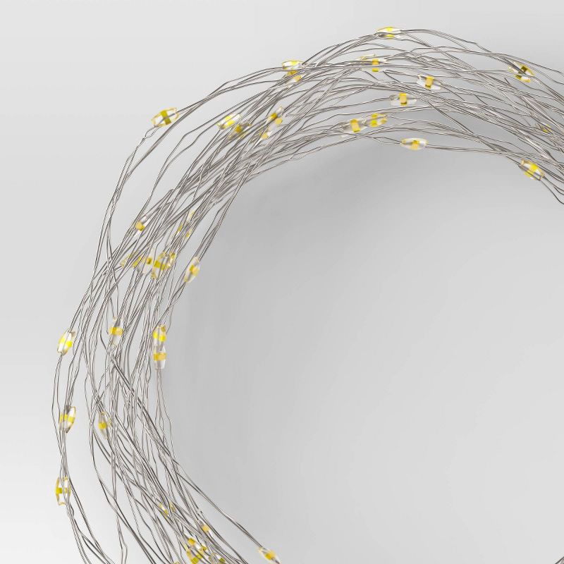 slide 1 of 3, 10.5' 30ct Battery Operated LED Dewdrop Fairy String Lights Pastel Color with Silver Wire - Room Essentials™, 30 ct