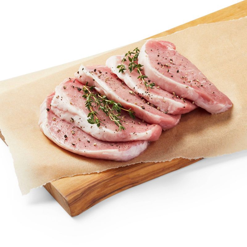 slide 3 of 3, Fresh Boneless Thin-Cut Center Cut Pork Loin Chops - price per lb - Good & Gather™, per lb