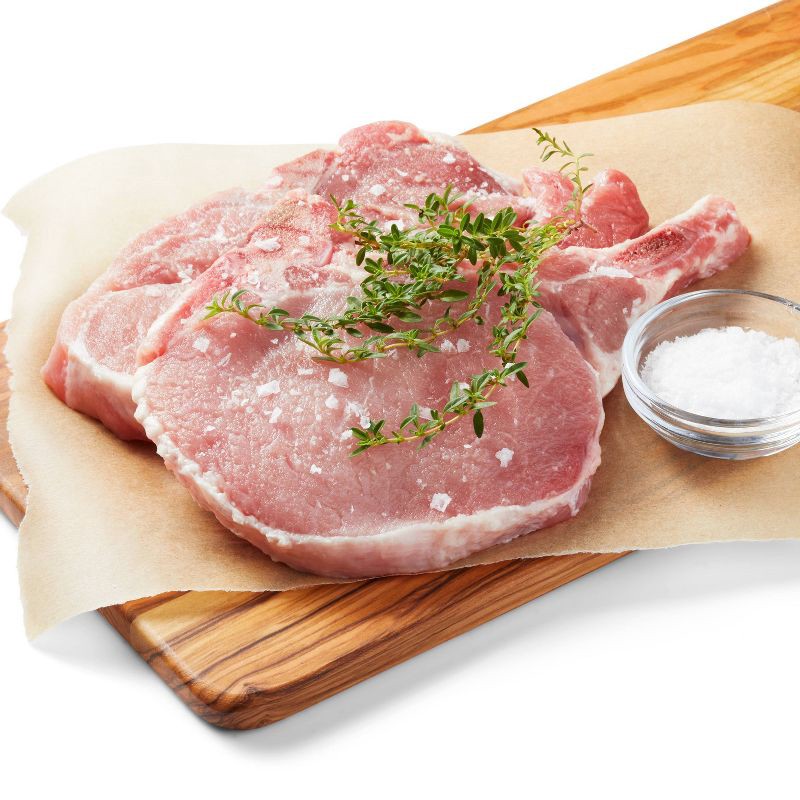 slide 3 of 3, Bone-In Pork Loin Chops - price per lb - Good & Gather™, per lb