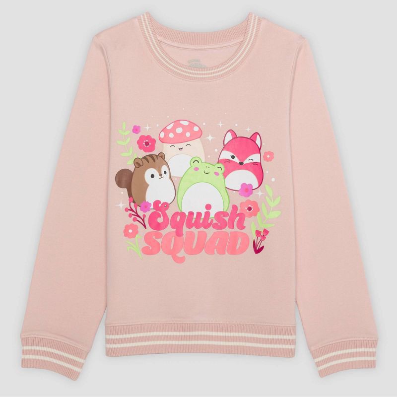 slide 1 of 3, Girls' Squishmallows Dreamy Fleece Pullover Sweatshirt - Pink XL, 1 ct