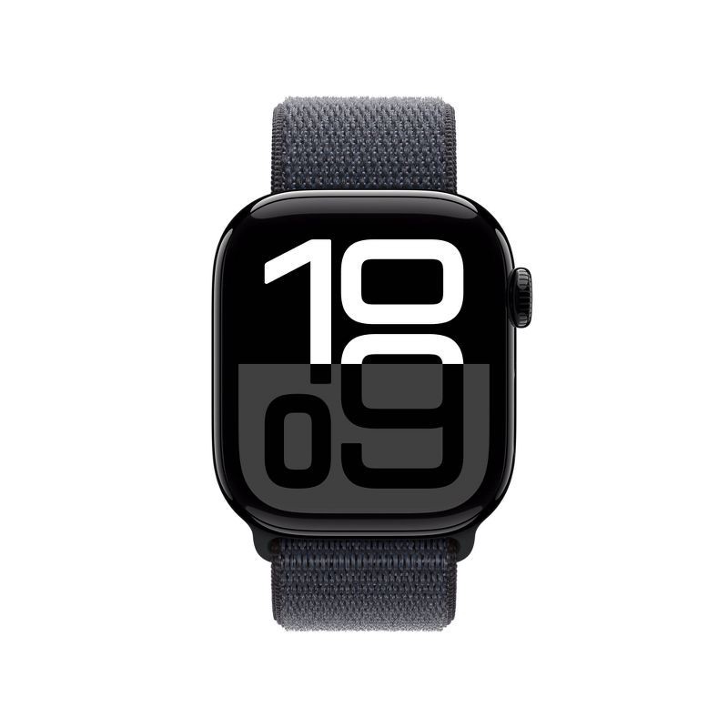 slide 2 of 10, Apple Watch Series 10 GPS 42mm Jet Black Aluminum Case with Ink Sport Loop, 1 ct