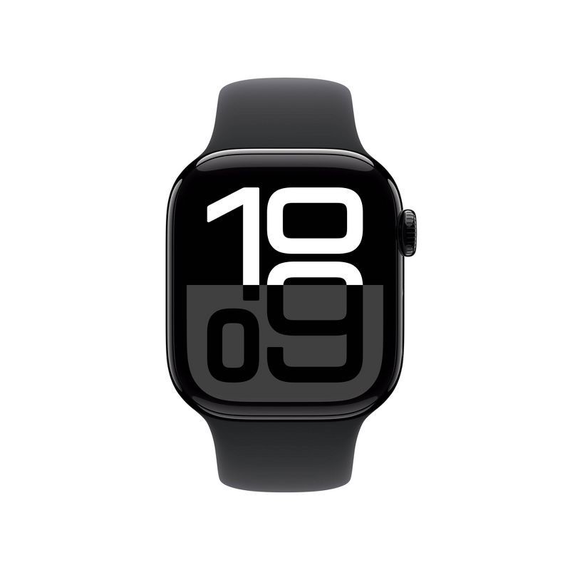 slide 2 of 10, Apple Watch Series 10 GPS 42mm Jet Black Aluminum Case with Black Sport Band - M/L, 1 ct