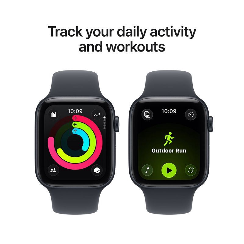 slide 6 of 10, Apple Watch SE 3 GPS 44mm Midnight Aluminum Case with Midnight Sport Band - S/M, 1 ct