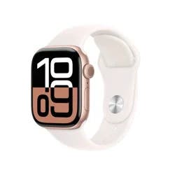 Apple Watch Series 10 GPS + Cellular 42mm Rose Gold Aluminum Case with Light Blush Sport Band - S/M