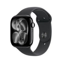 Apple Watch Series 11 GPS 42mm Jet Black Aluminum Case with Black Sport Band - S/M