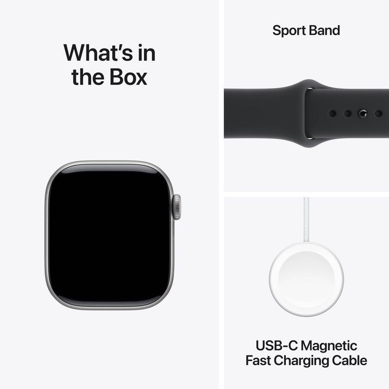 slide 9 of 10, Apple Watch Series 11 GPS 42mm Space Gray Aluminum Case with Black Sport Band - S/M, 1 ct