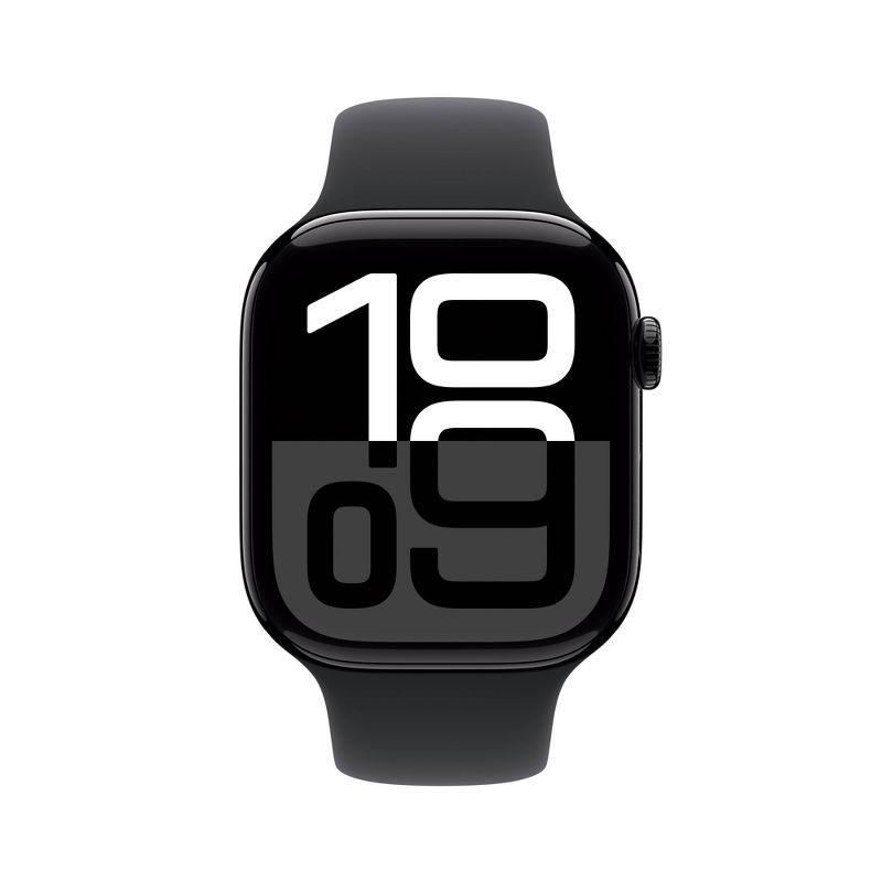 slide 2 of 10, Apple Watch Series 10 GPS + Cellular 46mm Jet Black Aluminum Case with Black Sport Band - M/L, 1 ct