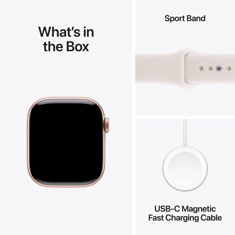 slide 9 of 10, Apple Watch Series 11 GPS 42mm Rose Gold Aluminum Case with Light Blush Sport Band - S/M, 1 ct
