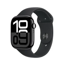 Apple Watch Series 10 GPS 46mm Jet Black Aluminum Case with Black Sport Band - M/L