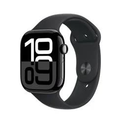 Apple Watch Series 10 GPS 46mm Jet Black Aluminum Case with Black Sport Band - S/M