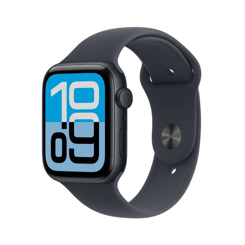 slide 1 of 10, Apple Watch SE 3 GPS 44mm Midnight Aluminum Case with Midnight Sport Band - M/L, 1 ct