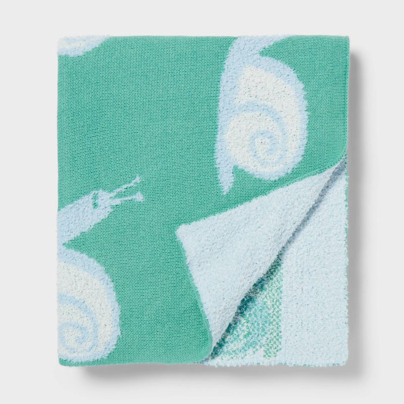 slide 1 of 3, 48"x58" Snail Knit Throw Blanket - Pillowfort™, 1 ct