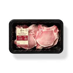 Bone-In Thin Cut Center Cut Pork Loin Chop - price per lb - Good & Gather™