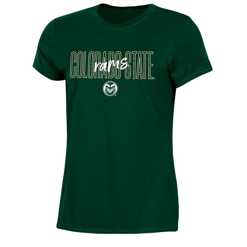 slide 1 of 3, NCAA Colorado State Rams Women's Crew Neck T-Shirt - M: Solid Cotton Pullover, 1 ct