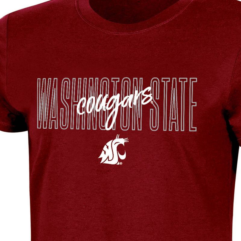 slide 3 of 3, NCAA Washington State Cougars Women's Crew Neck T-Shirt - L: Solid Pattern,, 1 ct