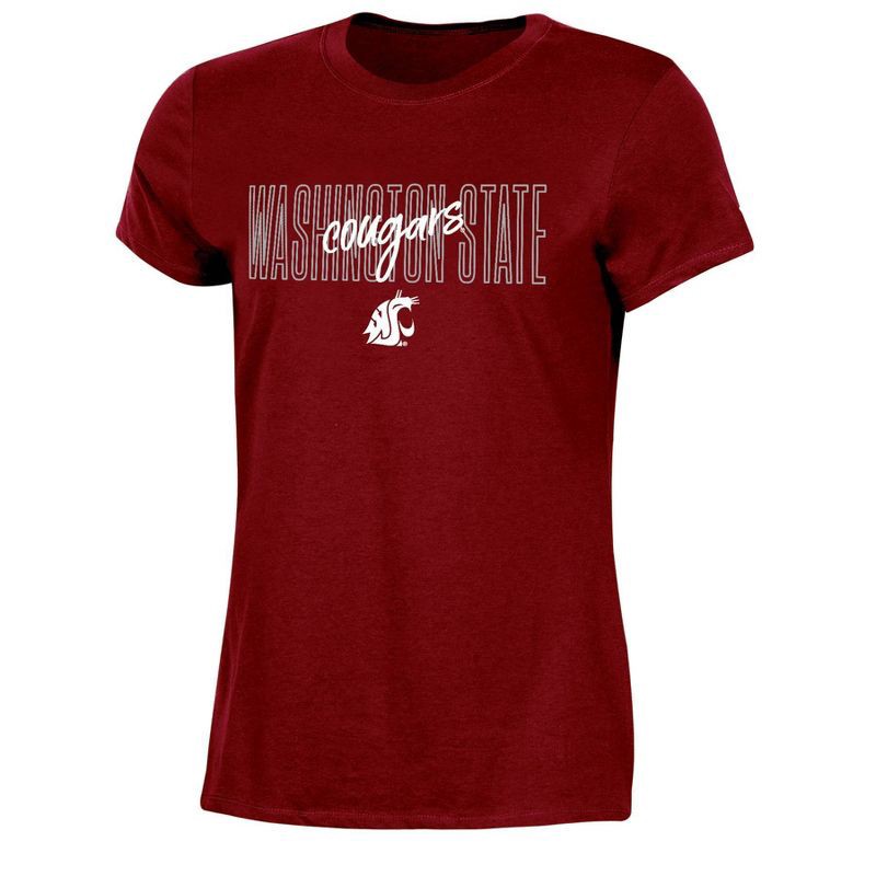 slide 1 of 3, NCAA Washington State Cougars Women's Crew Neck T-Shirt - L: Solid Pattern,, 1 ct
