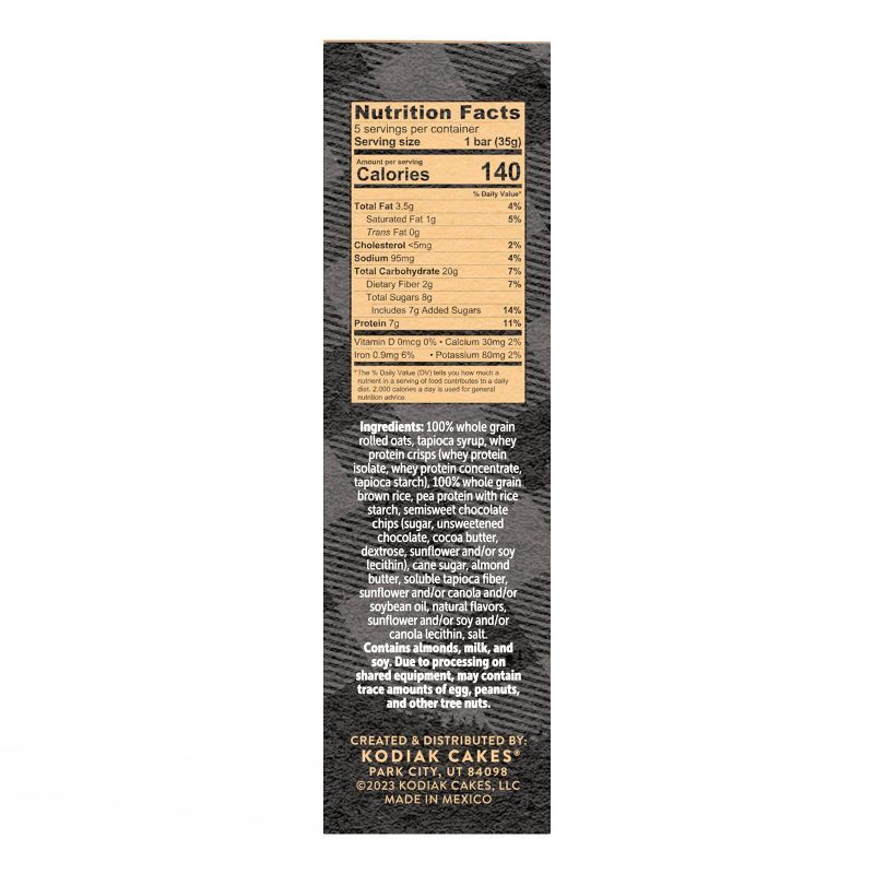 slide 2 of 9, Kodiak Cakes Kodiak Chocolate Chip Chewy Granola Bars - 6.17oz/5ct, 6.17 oz, 5 ct