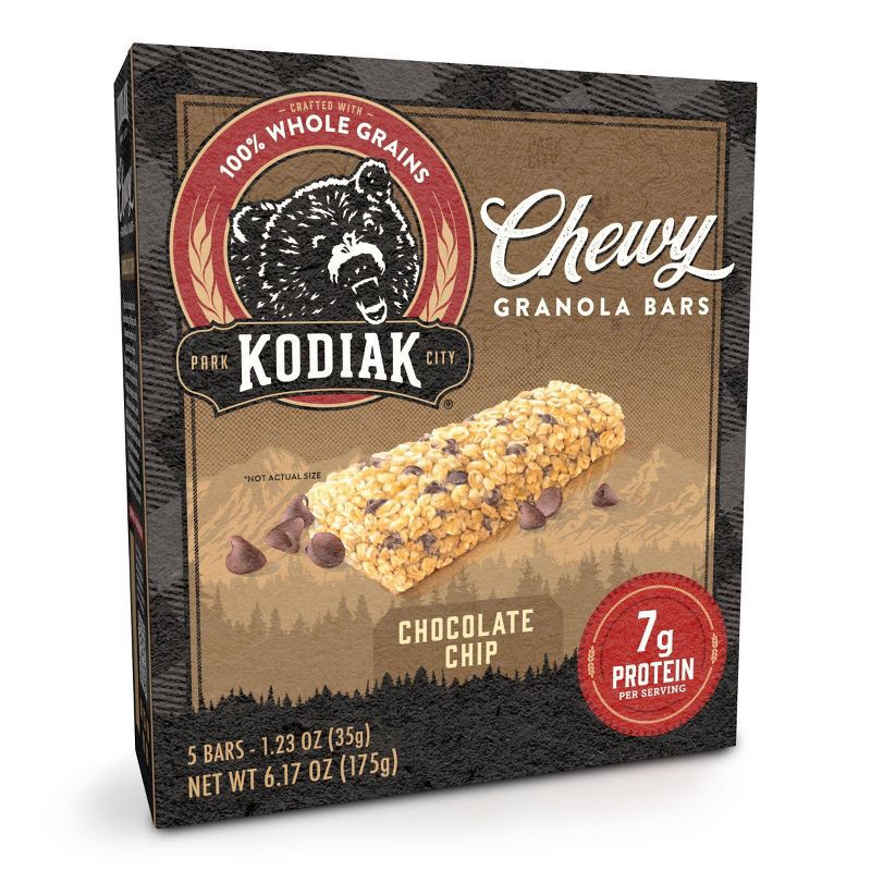 slide 4 of 9, Kodiak Cakes Kodiak Chocolate Chip Chewy Granola Bars - 6.17oz/5ct, 6.17 oz, 5 ct