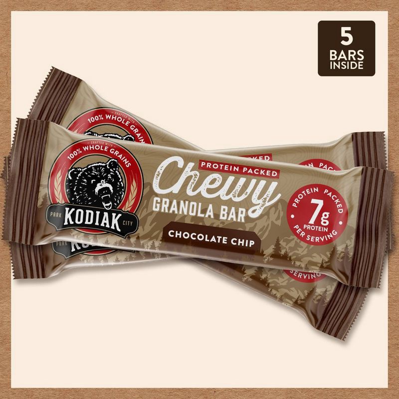slide 4 of 9, Kodiak Cakes Kodiak Chocolate Chip Chewy Granola Bars - 6.17oz/5ct, 6.17 oz, 5 ct