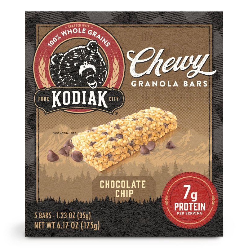 slide 1 of 9, Kodiak Cakes Kodiak Chocolate Chip Chewy Granola Bars - 6.17oz/5ct, 6.17 oz, 5 ct