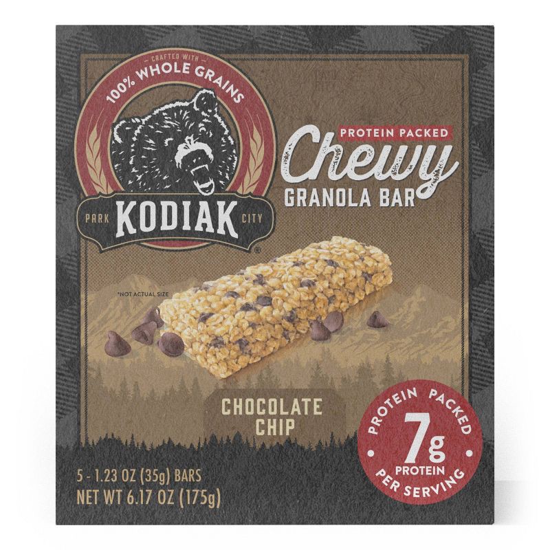 slide 1 of 9, Kodiak Cakes Kodiak Chocolate Chip Chewy Granola Bars - 6.17oz/5ct, 6.17 oz, 5 ct