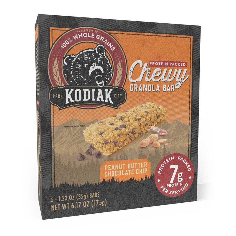 slide 3 of 5, Kodiak Cakes Kodiak Peanut Butter Chocolate Chip Granola Bars - 6.17oz/5ct, 6.17 oz, 5 ct