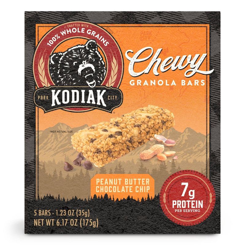 slide 1 of 8, Kodiak Cakes Kodiak Peanut Butter Chocolate Chip Granola Bars - 6.17oz/5ct, 6.17 oz, 5 ct