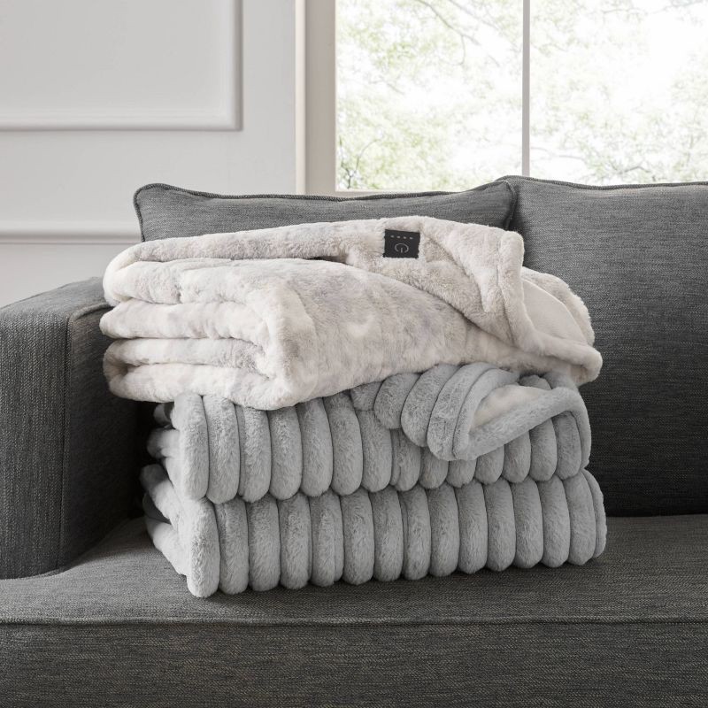 slide 4 of 6, Brookstone Heated Coziest Throw Gray Marble, 1 ct