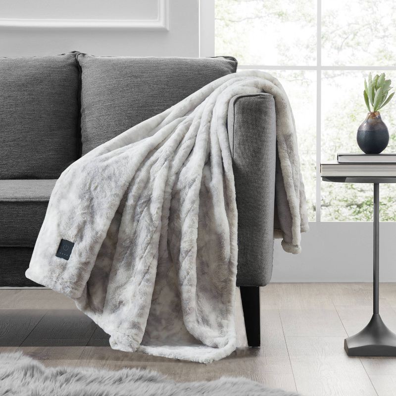 slide 5 of 6, Brookstone Heated Coziest Throw Gray Marble, 1 ct