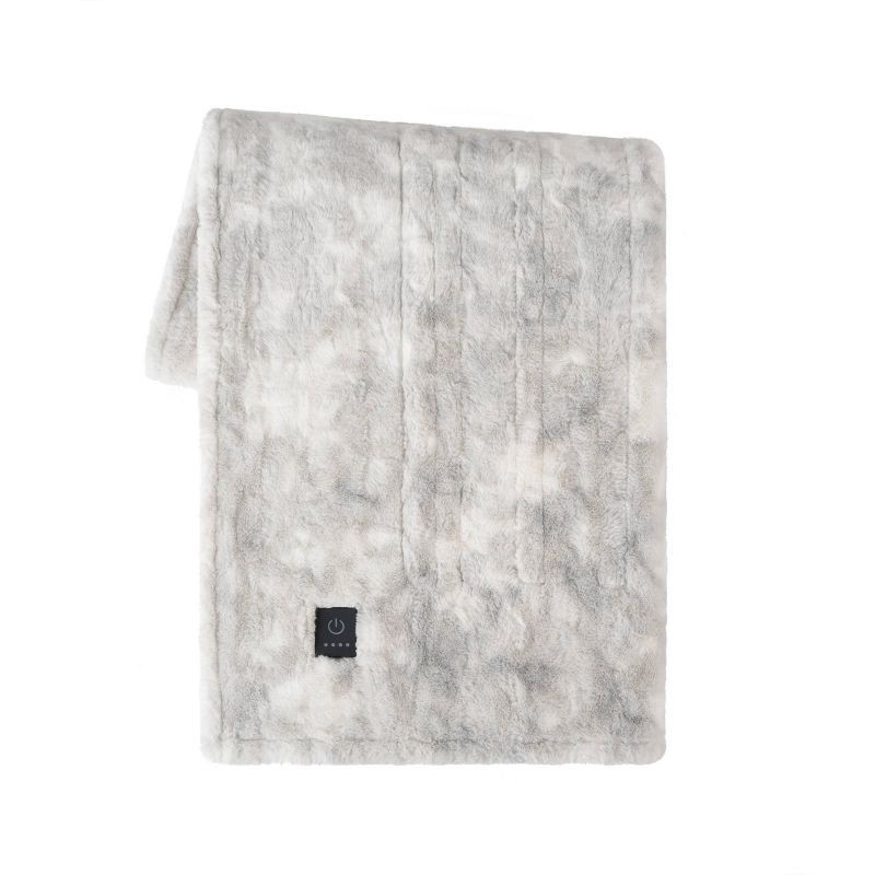 slide 6 of 6, Brookstone Heated Coziest Throw Gray Marble, 1 ct