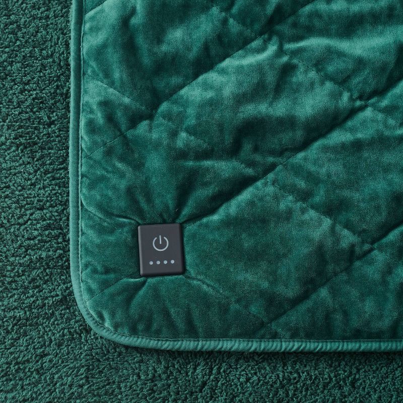 slide 2 of 6, Brookstone Heated Coziest Throw Diamond Velvet, 1 ct