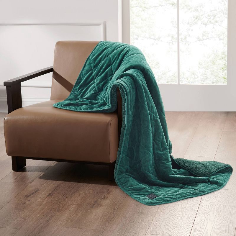 slide 5 of 6, Brookstone Heated Coziest Throw Diamond Velvet, 1 ct