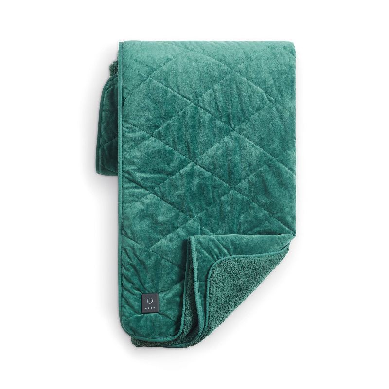 slide 6 of 6, Brookstone Heated Coziest Throw Diamond Velvet, 1 ct