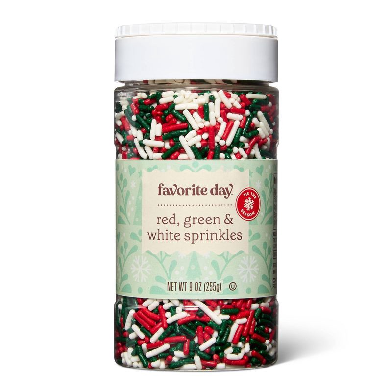 slide 1 of 3, Holiday Red White & Green Sprinkles - 9oz - Favorite Day™, 9 oz