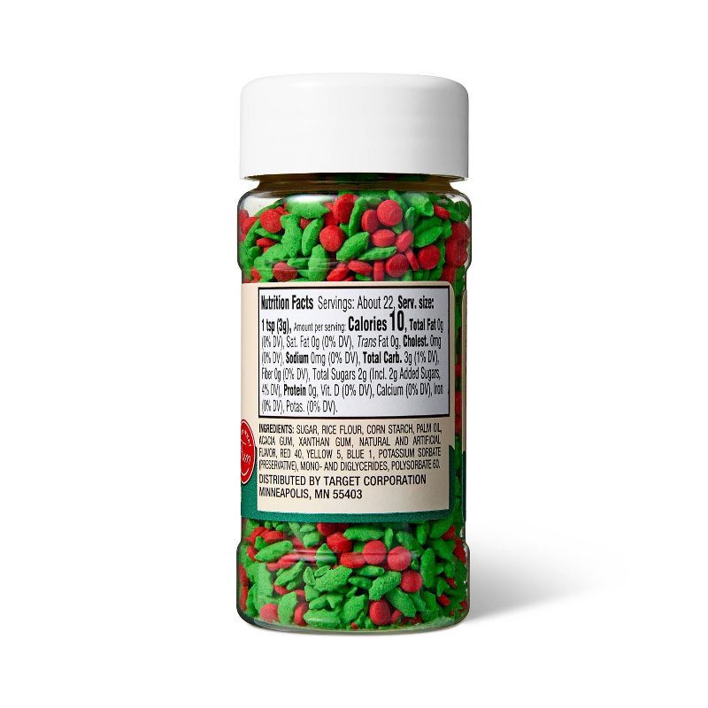 slide 2 of 3, Christmas Holly and Berry Sprinkles - 2.3oz - Favorite Day™, 2.3 oz