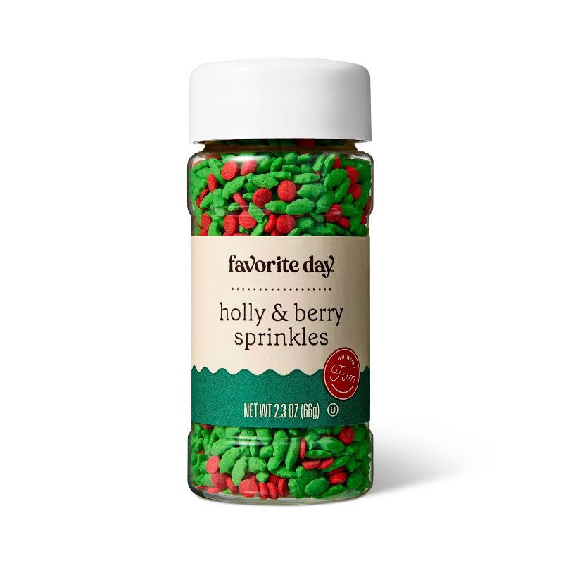 slide 1 of 3, Christmas Holly and Berry Sprinkles - 2.3oz - Favorite Day™, 2.3 oz