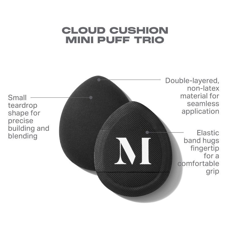 slide 4 of 5, Morphe Cloud Cushion Mini Puff Trio - 3pc - Ulta Beauty, 3 ct