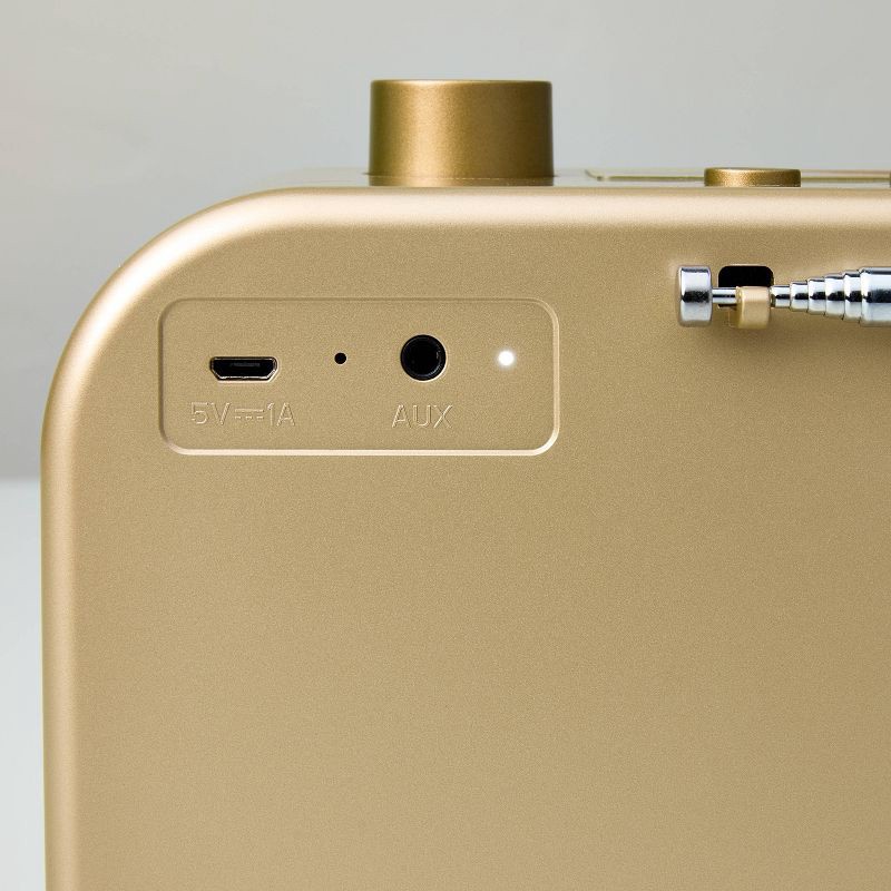 slide 5 of 5, Hearth & Hand with Magnolia Portable Brass Finish AM/FM Bluetooth Radio - Hearth & Hand™ with Magnolia, 1 ct