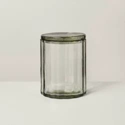 Hearth & Hand with Magnolia Large Fluted Glass Bathroom Canister Light Green - Hearth & Hand™ with Magnolia
