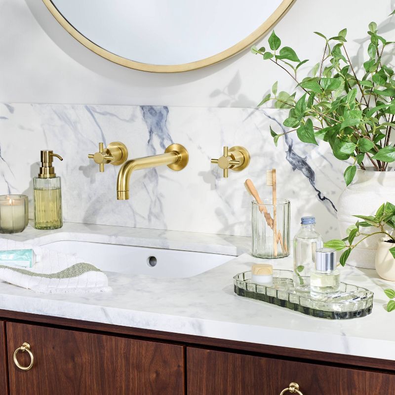 slide 2 of 4, Hearth & Hand with Magnolia Fluted Glass Bathroom Soap Pump Light Green - Hearth & Hand™ with Magnolia, 1 ct