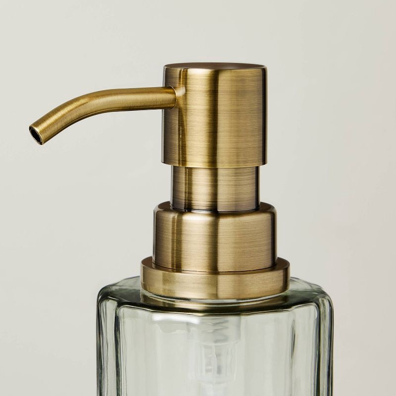slide 4 of 4, Hearth & Hand with Magnolia Fluted Glass Bathroom Soap Pump Light Green - Hearth & Hand™ with Magnolia, 1 ct