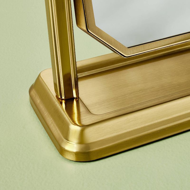slide 3 of 4, Hearth & Hand with Magnolia Vintage Vanity Mirror with Tray Brushed Brass - Hearth & Hand™ with Magnolia, 1 ct