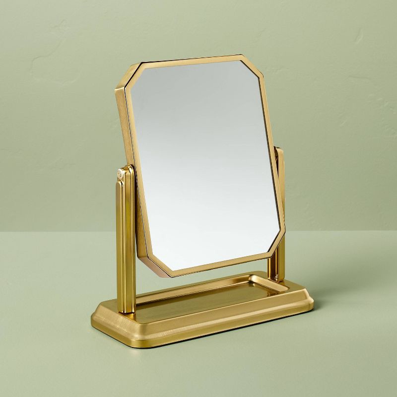 slide 4 of 4, Hearth & Hand with Magnolia Vintage Vanity Mirror with Tray Brushed Brass - Hearth & Hand™ with Magnolia, 1 ct