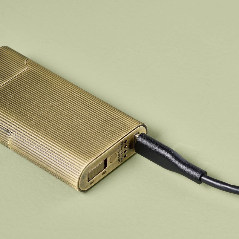 slide 3 of 4, Hearth & Hand with Magnolia Ribbed Brass Battery Rechargeable Thumb Lighter - Hearth & Hand™ with Magnolia, 1 ct